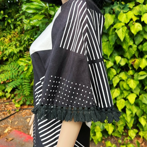 1960s Loubella Mixed Print Tassle Top - Picture 4 of 6